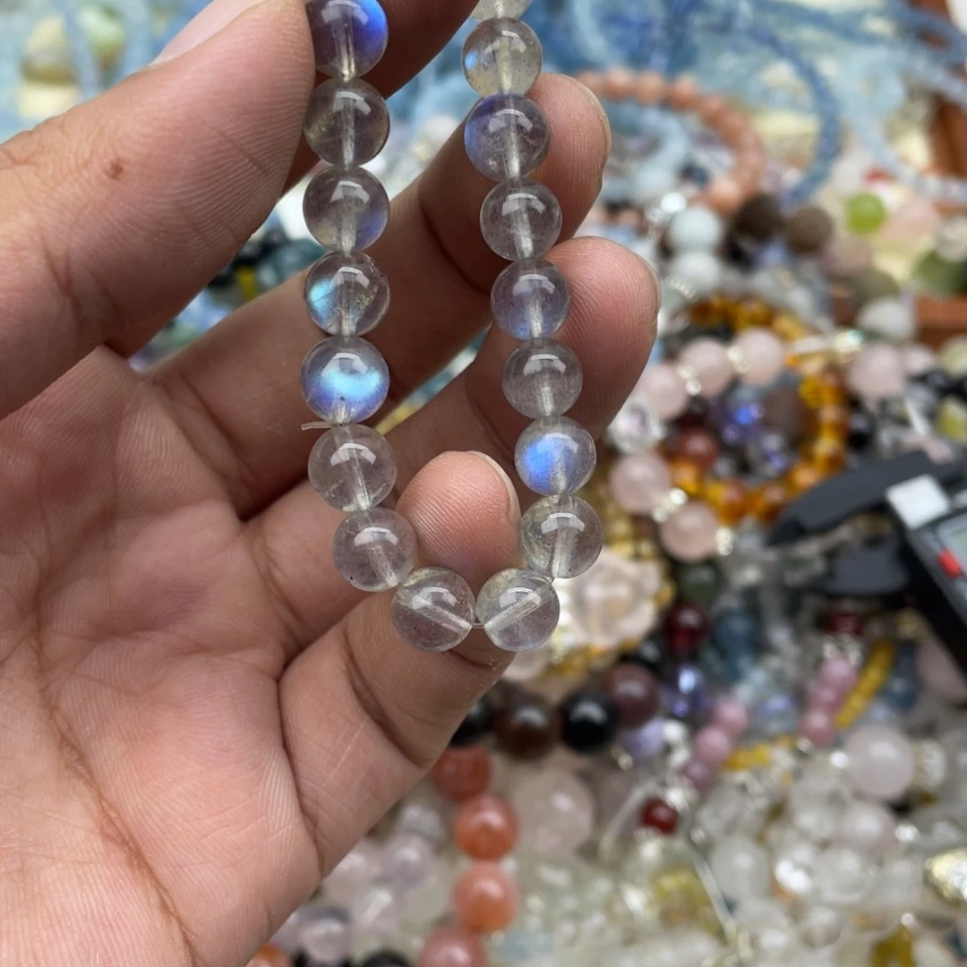银S925镶嵌手链烟晶