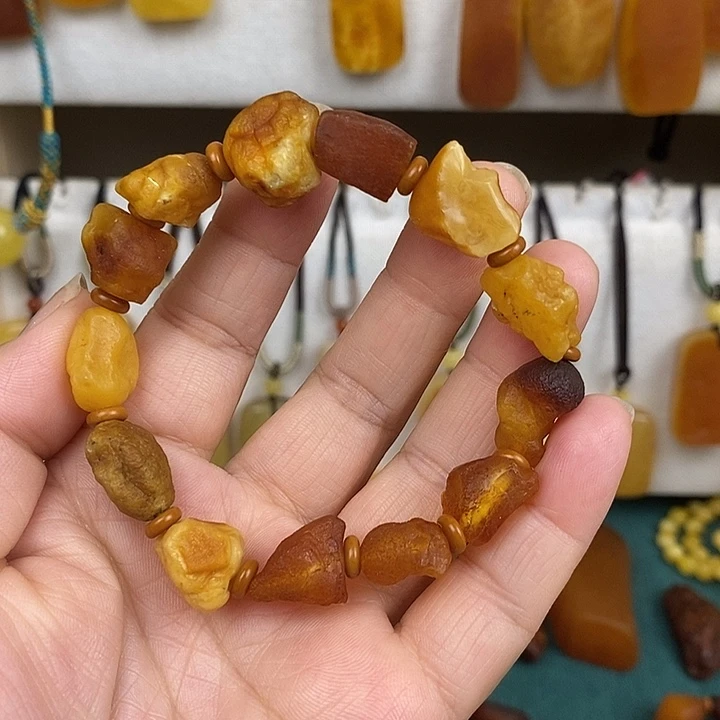 蜜蜡未镶嵌珠宝奇石海漂籽手串
