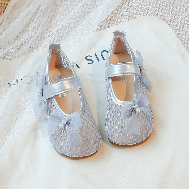 女童公主鞋2025夏季新款潮流网纱洋气儿童凉鞋小女孩软底防滑网鞋