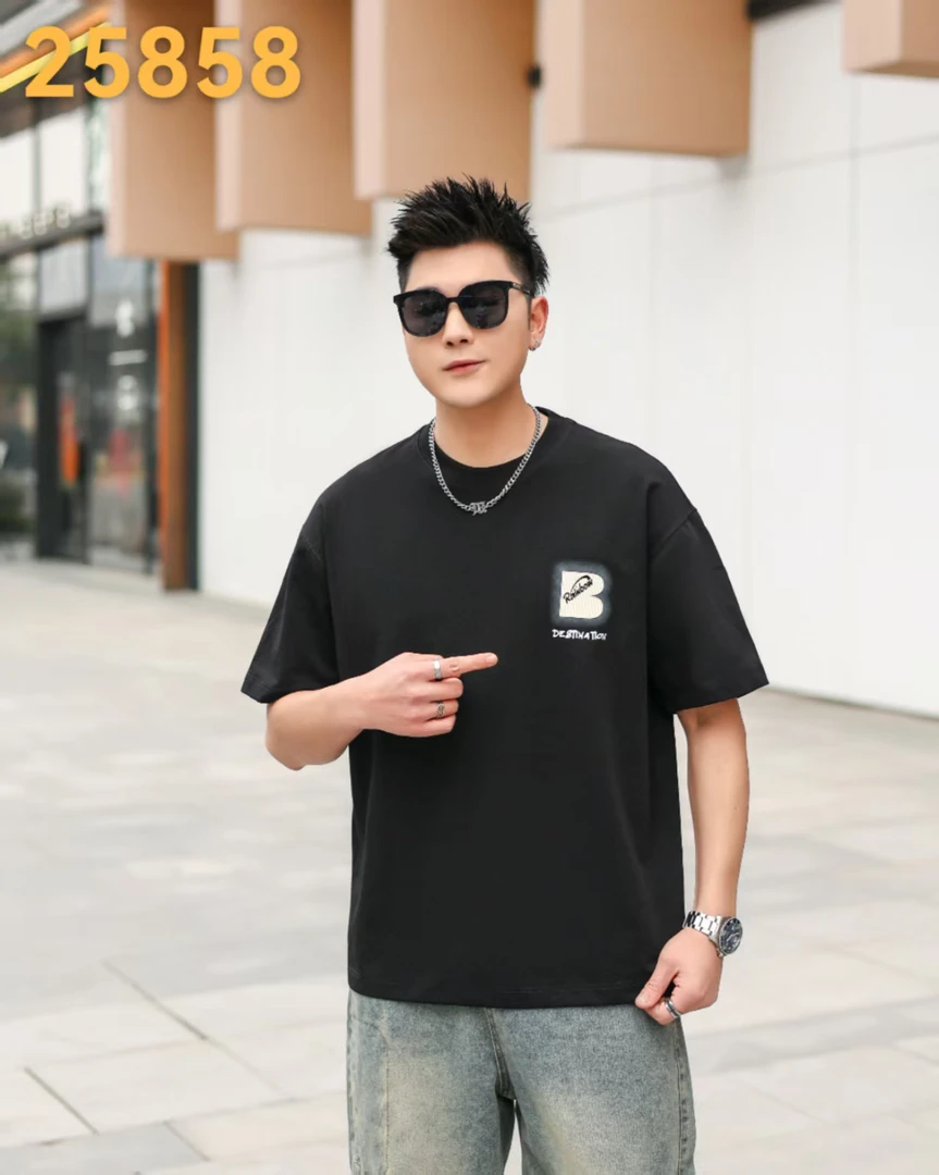 男女同款，230克重磅微阔短袖T恤，休闲百搭