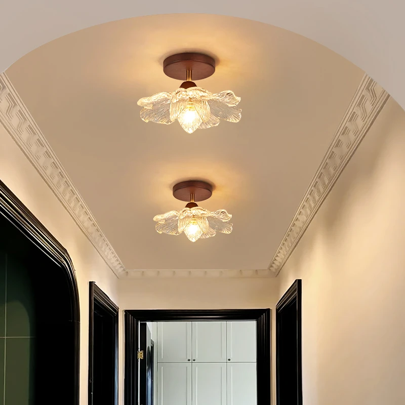 大观园走廊灯过道法式中古风创意莲花复古玄关衣帽间吸顶灯10243