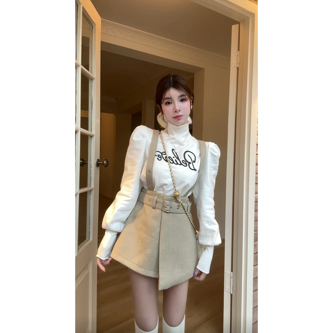 【HuiHui】韩国东大门休闲百搭韩版休闲裤背带裙（A1577）