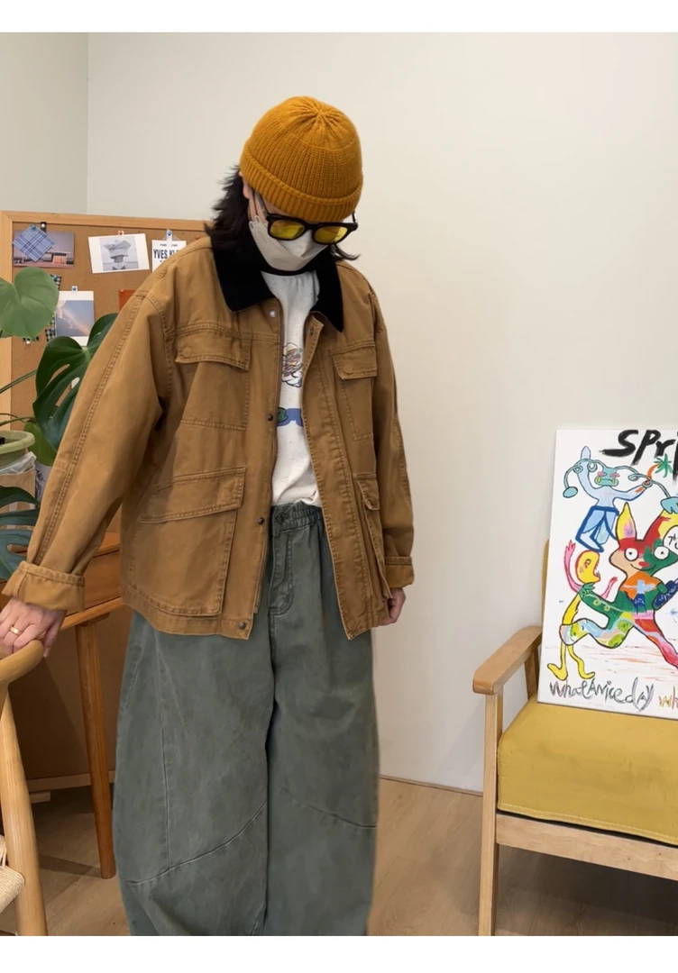 日系复古经典款洗水工艺外套