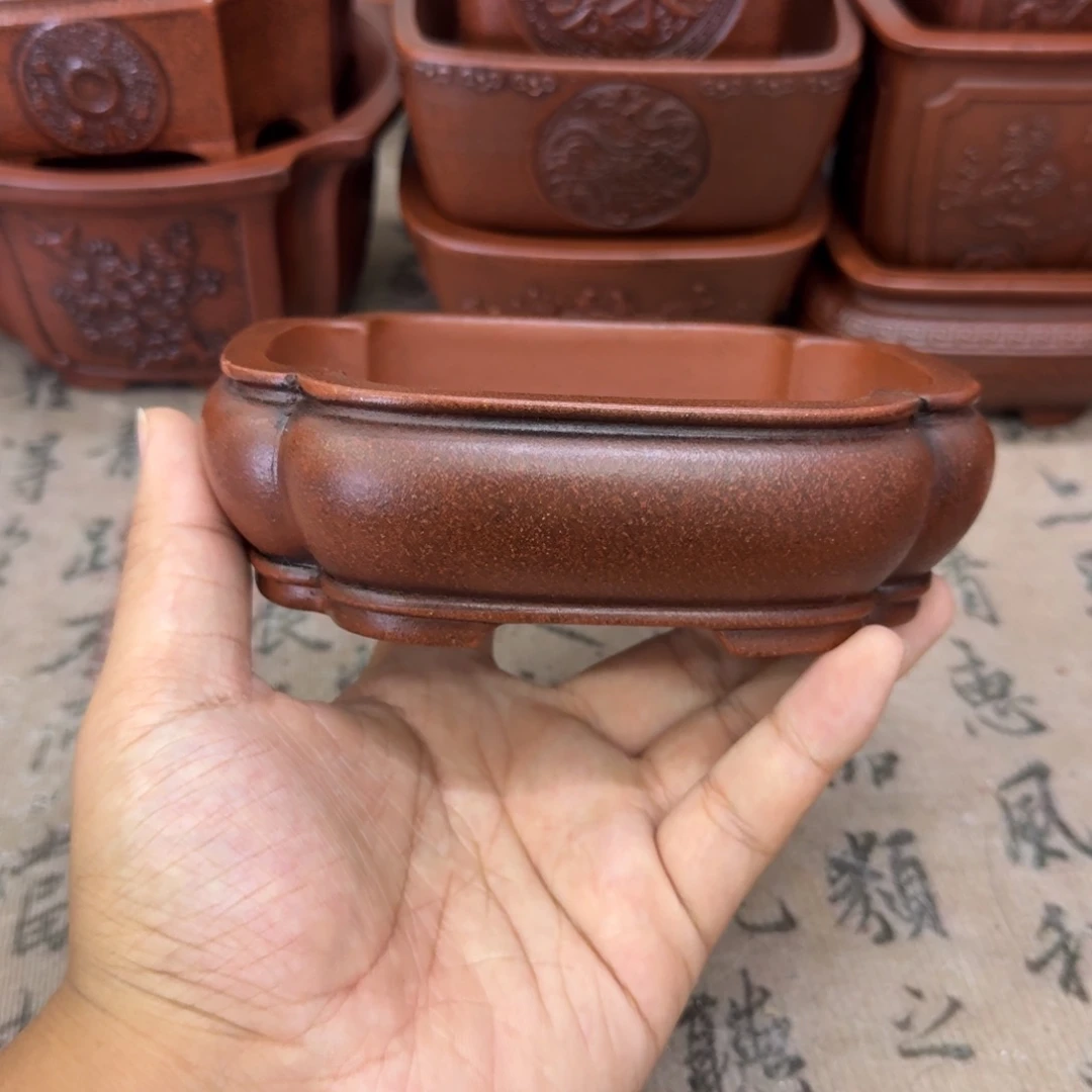 紫砂花盆12.5x9.5x3.5内经紫砂花盆