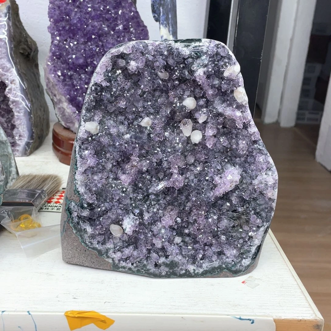 珠宝半成品银S925镶嵌紫晶捡漏