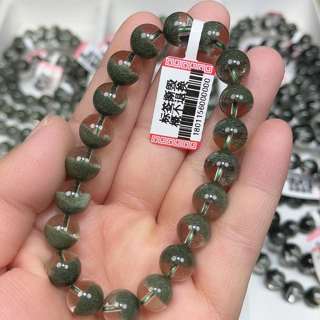 水晶未镶嵌手串绿幽灵手串