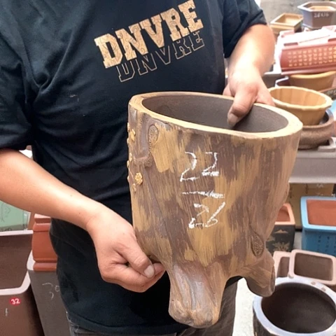 紫砂花盆手工制作