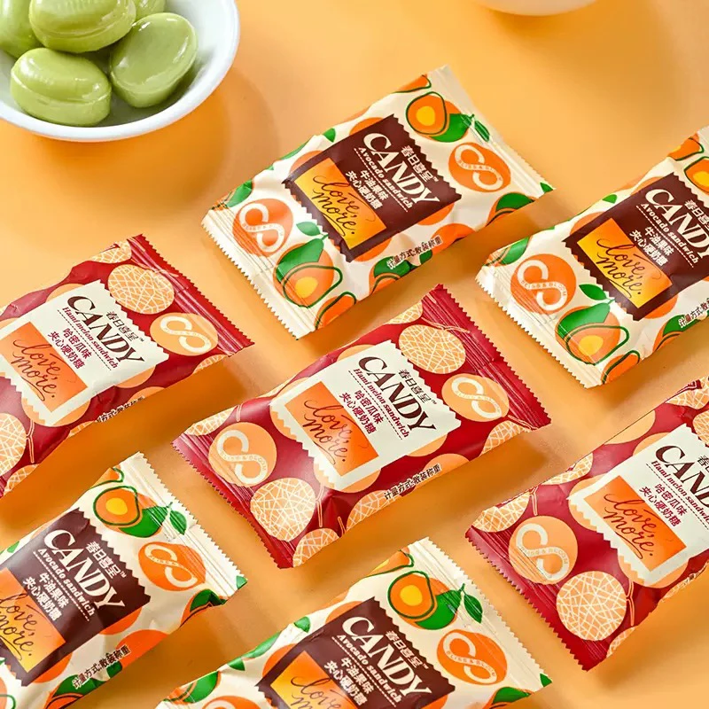 春日喜呈夹心硬奶糖哈密瓜牛油果水果味硬糖结婚订婚喜糖散装批发
