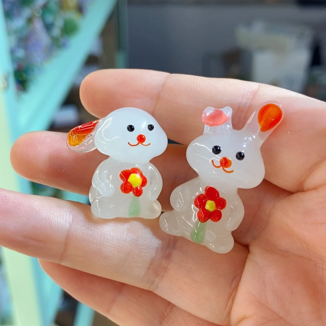 手工艺品琉璃兔子