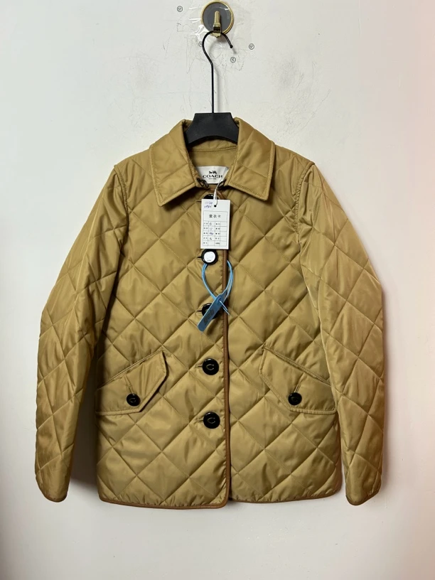 95新 COACH/蔻驰 coach蔻驰卡其色菱外套95新