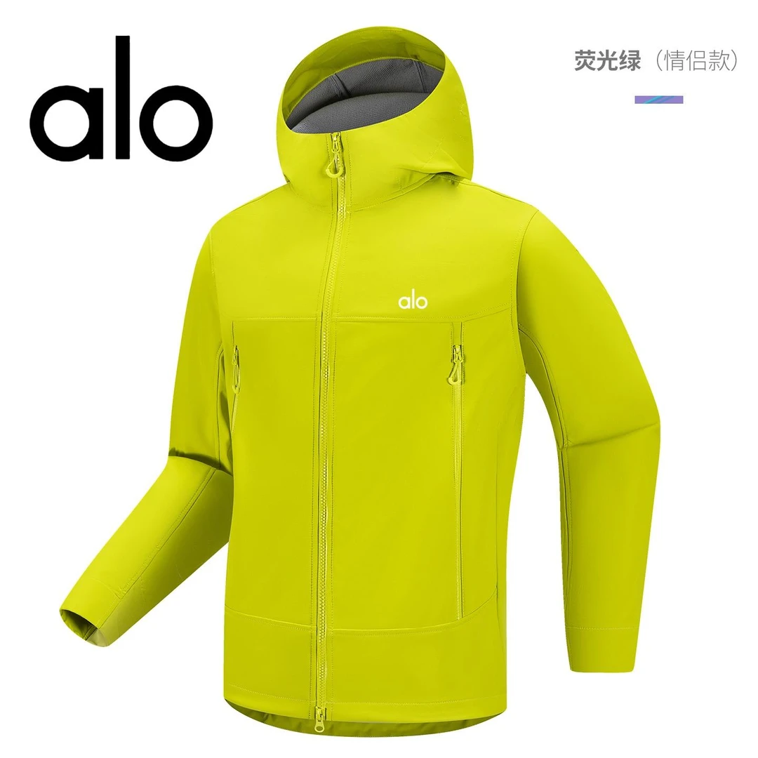 alo防风秋冬情侣款三防软壳连帽冲锋衣户外运动攀岩骑行保暖外套