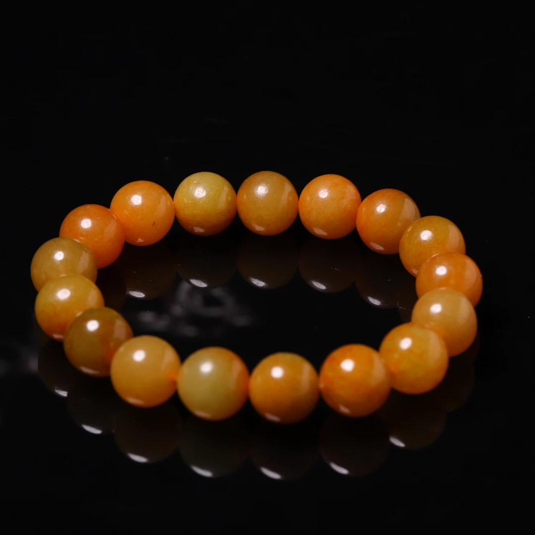 清代和田玉黄玉手串-LM