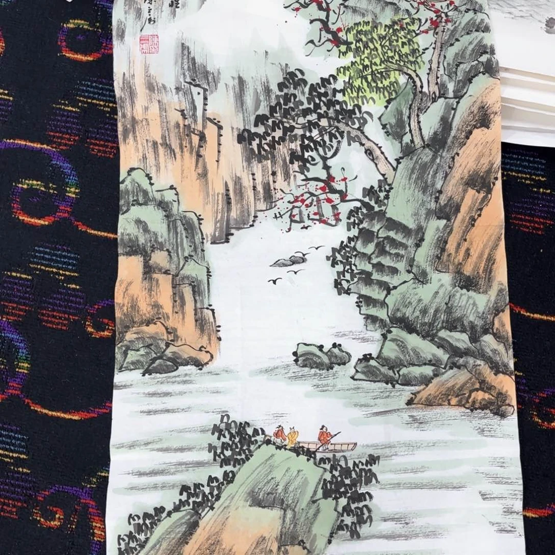 国画陈三虎四尺山水朱