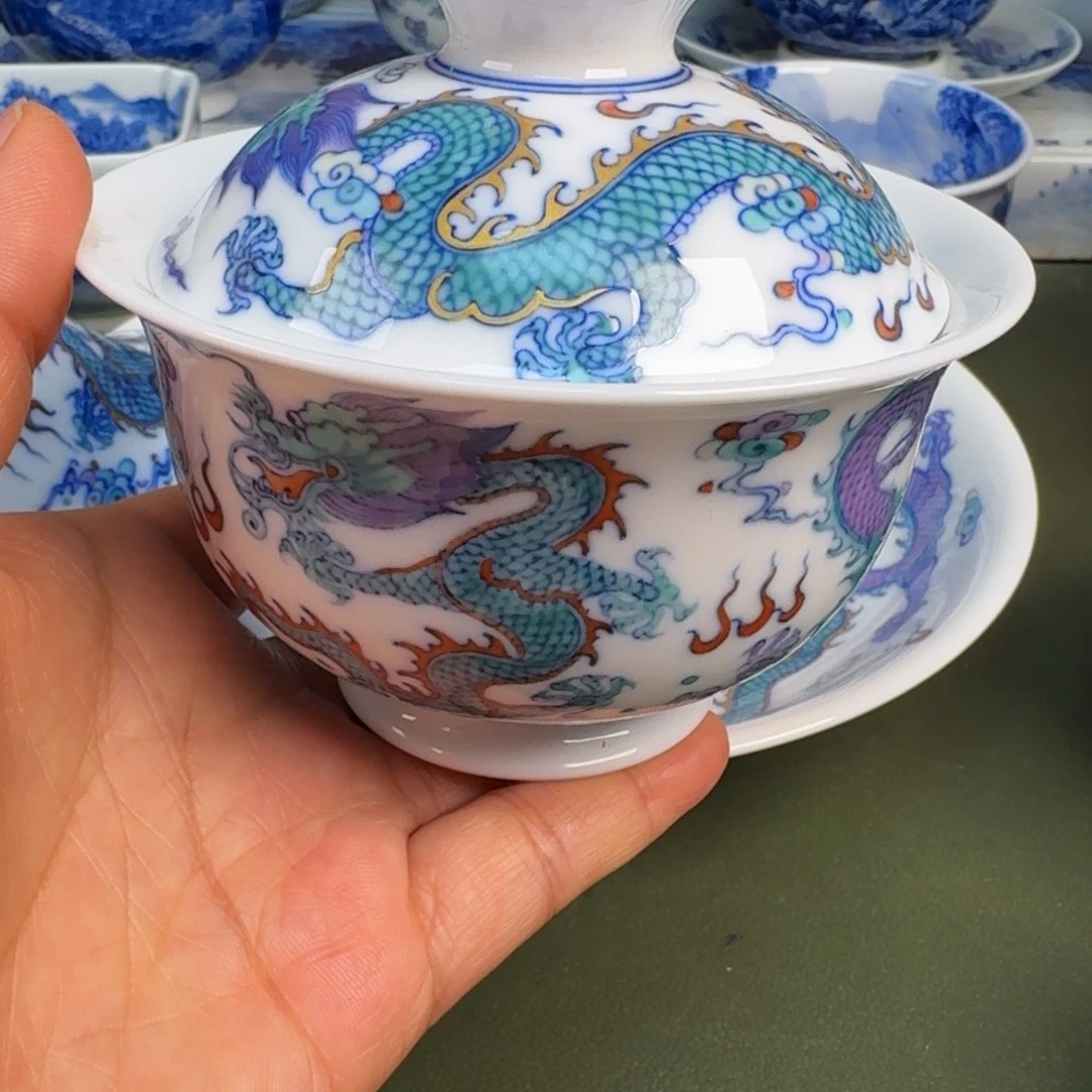 瓷景德镇纯手绘茶具圆圆268