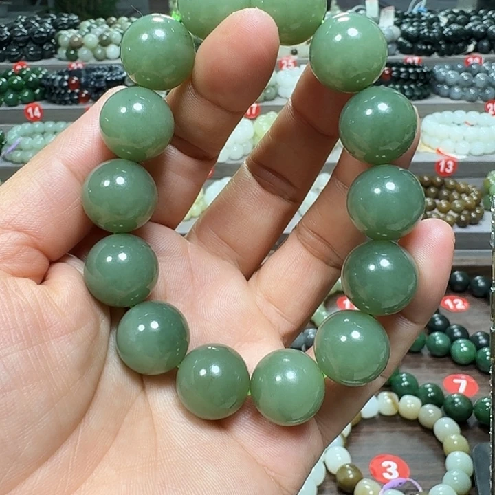 未镶嵌手链和田玉新疆若羌青黄口料卡16