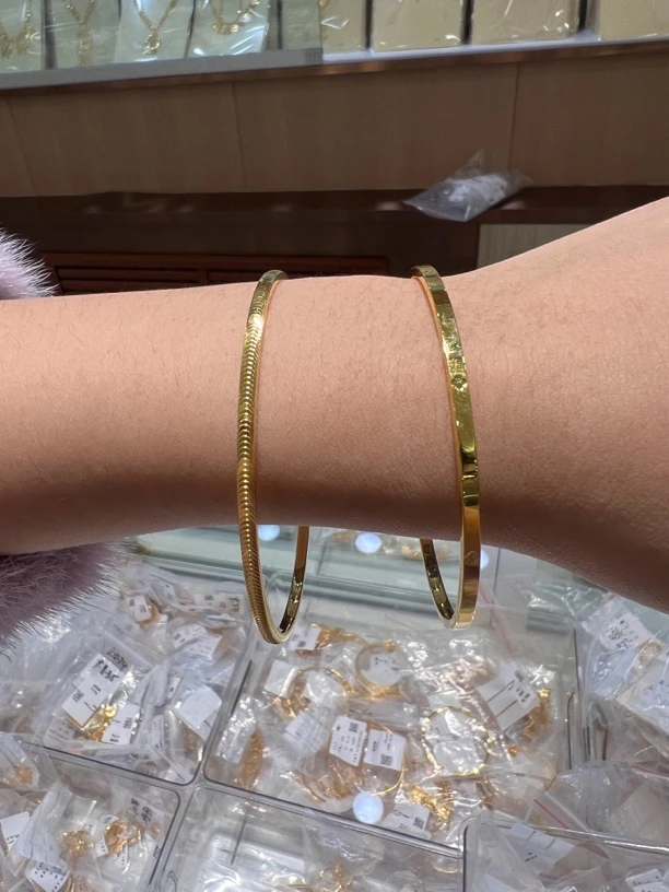 黄铜手镯 金包了铜手镯 鱼鳞款手镯