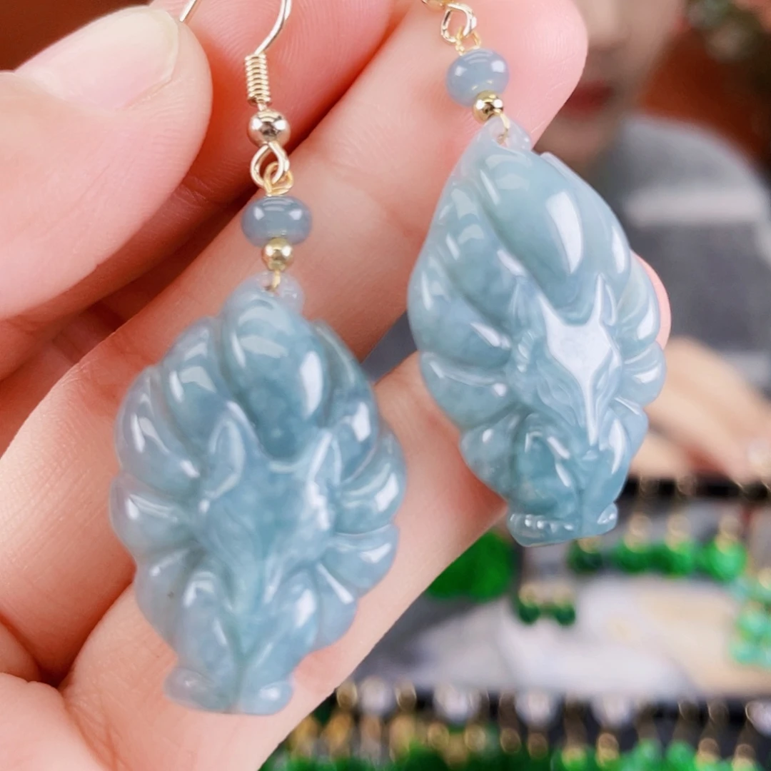 翡翠未镶嵌耳饰饰品