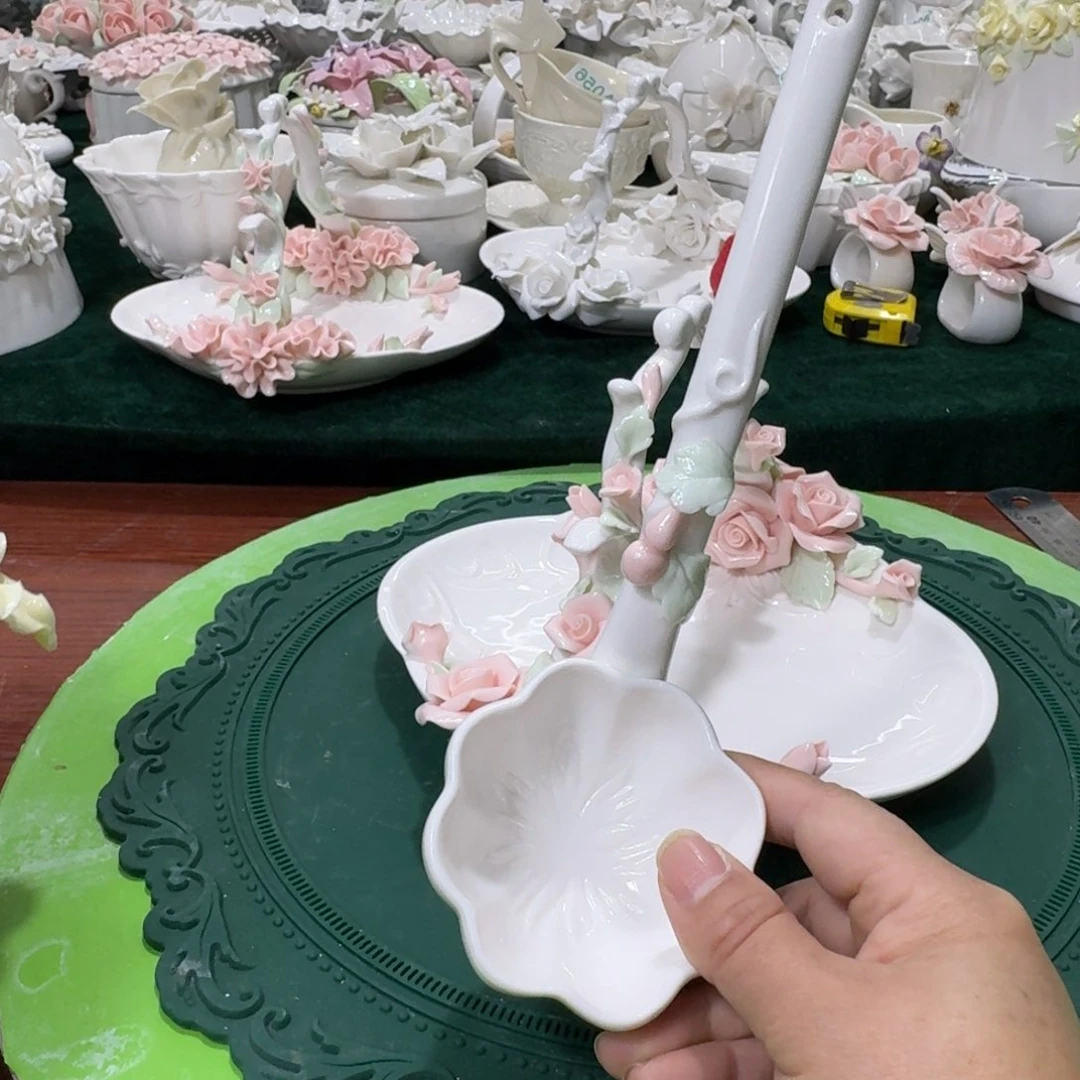 瓷片汤勺摆件摆件吧