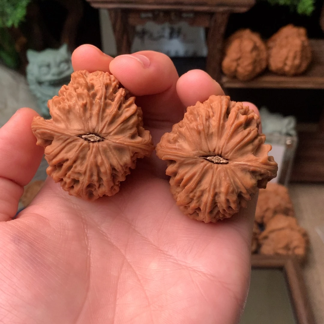 文玩核桃把件45尺寸全品红皮球疆