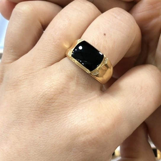 翡翠戒指18K金镶嵌浮*缅甸天然A货翡翠