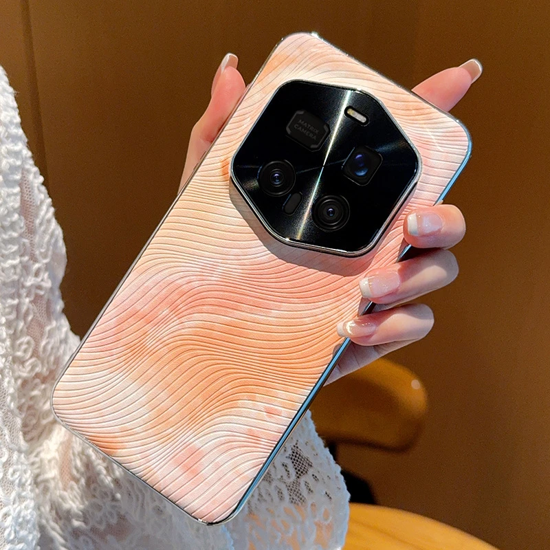 适用荣耀Magic7RSR保时捷手机壳高档电镀银边魔术6rsr渐变水彩ins