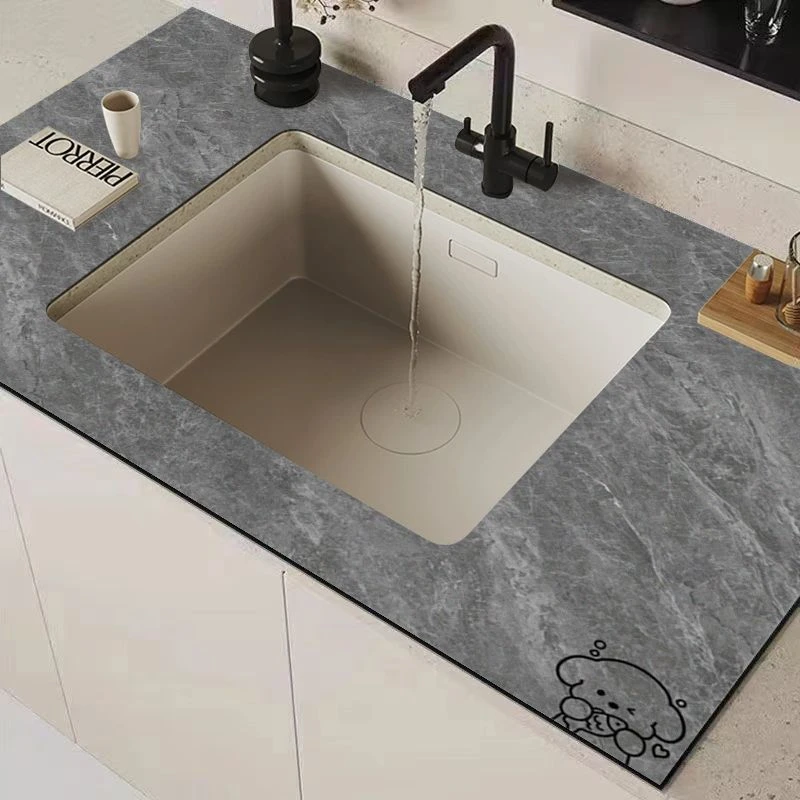 厨房沥水垫硅藻泥洗碗池吸水垫速干水龙头洗菜盆垫长方形家用防水