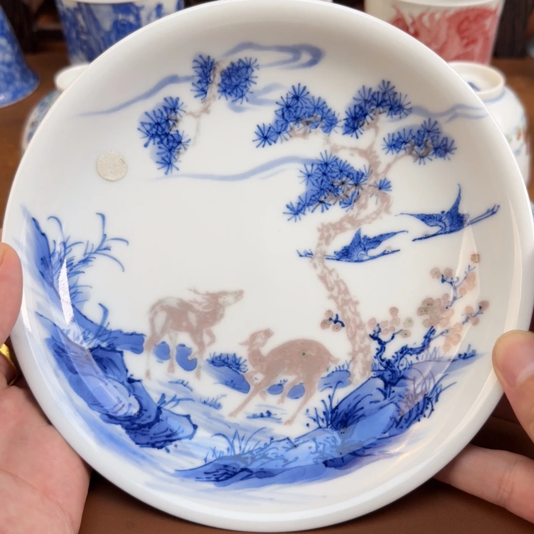 摆件景德镇瓷器手工手绘微瑕