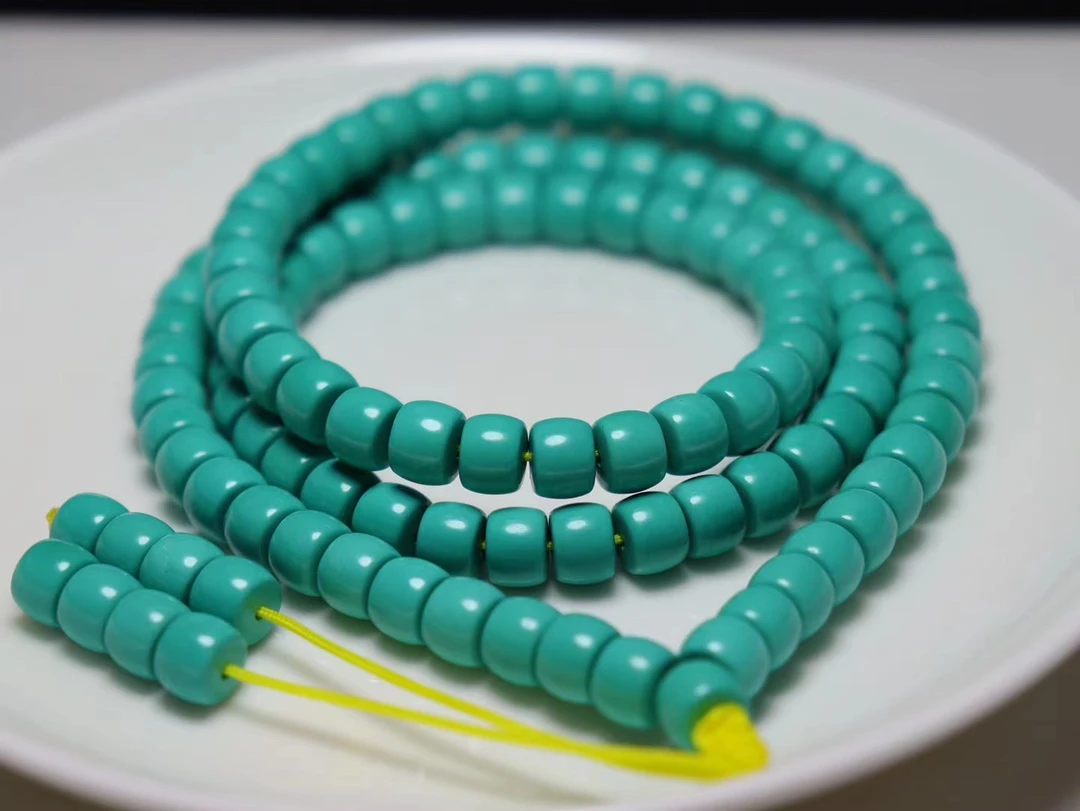 原创手工DIY绿料108串珠8mm