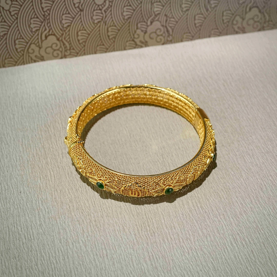 非遗花丝镶嵌翡翠手镯 YC0460835