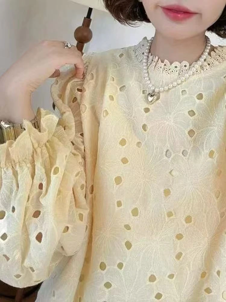 韩系叠穿黄色针织马甲背心女春季2025新款宽松显瘦百搭花朵马夹潮