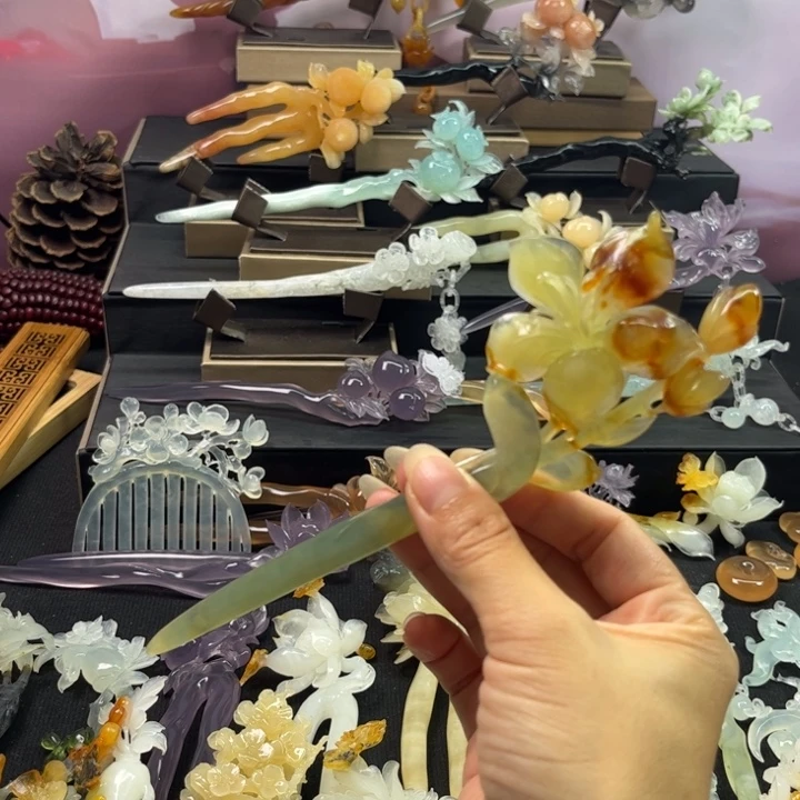未镶嵌蛇纹石玉发饰
