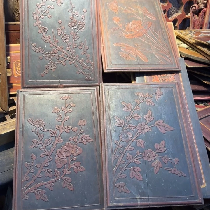 东***子香榧木老木雕花板艺术