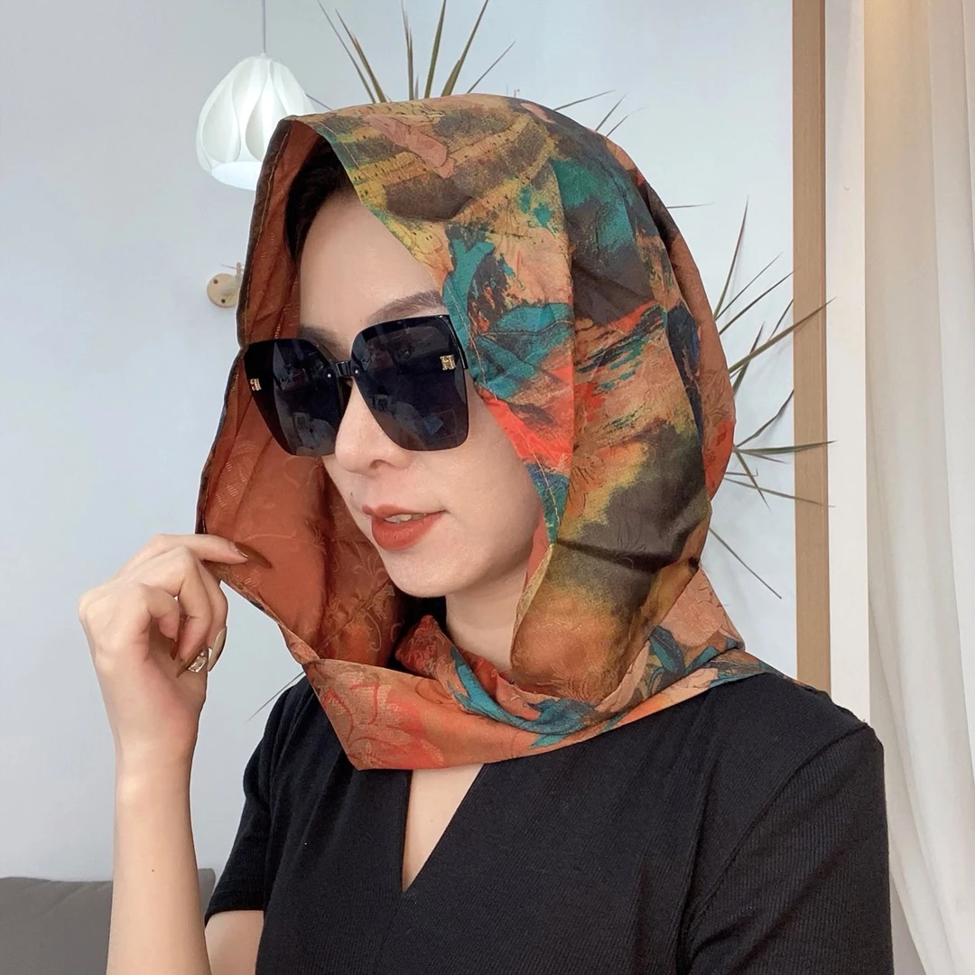 035春秋新品飘带防晒包头帽D