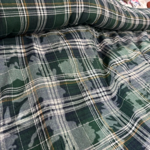 51  晕染潮牌色织磨毛格面料3米价