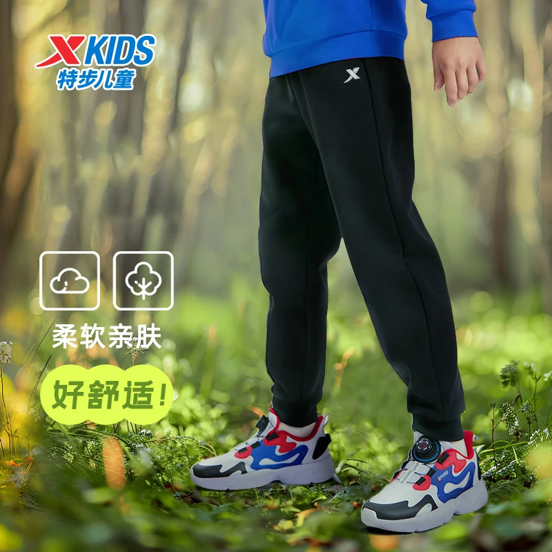 针织长裤 特步少年中大童运动针织裤加绒/常规9275/9094