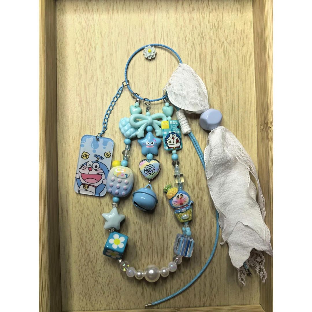 库洛米串珠短款手机挂绳女款时尚少女手腕挂链DIY