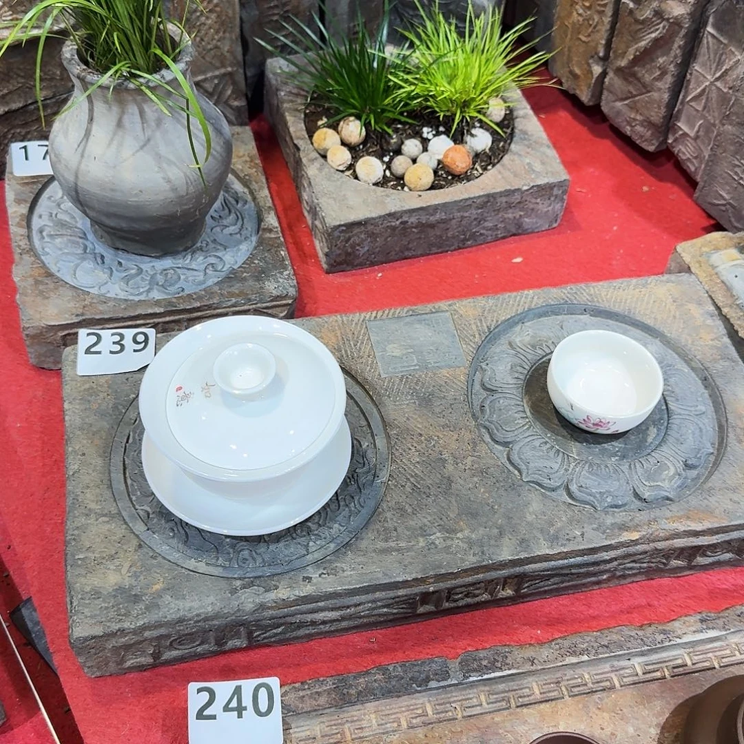 老砖茶台，砚台，画像砖