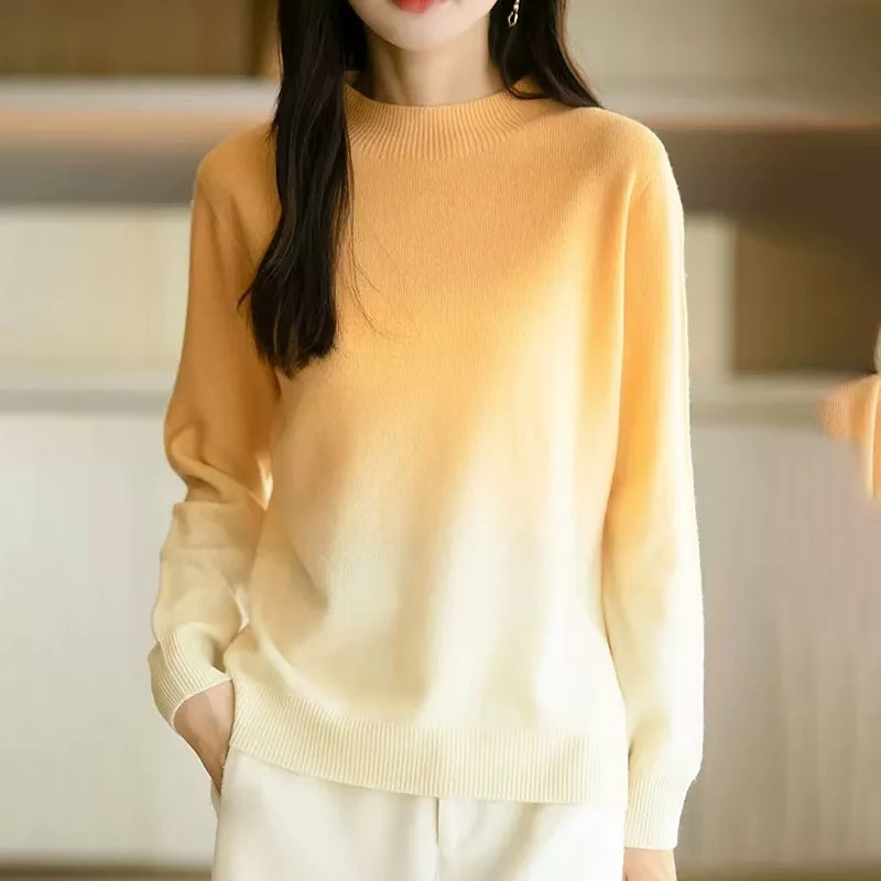 春季上新~时尚渐变设计款羊毛衫 S0920