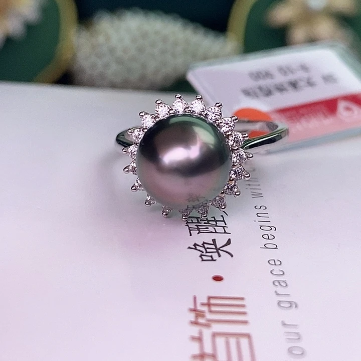 银S925镶嵌戒指海水珍珠