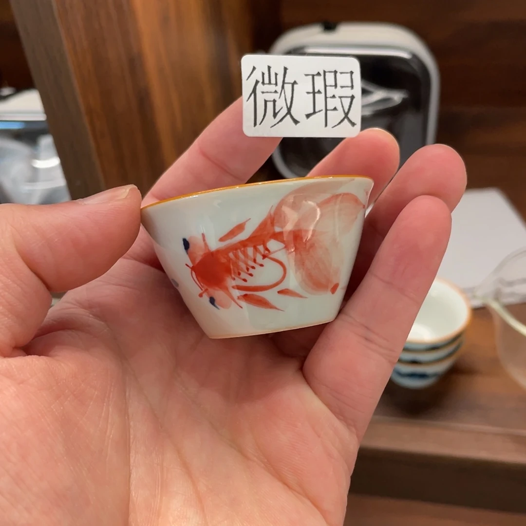 釉下手绘茶具微瑕
