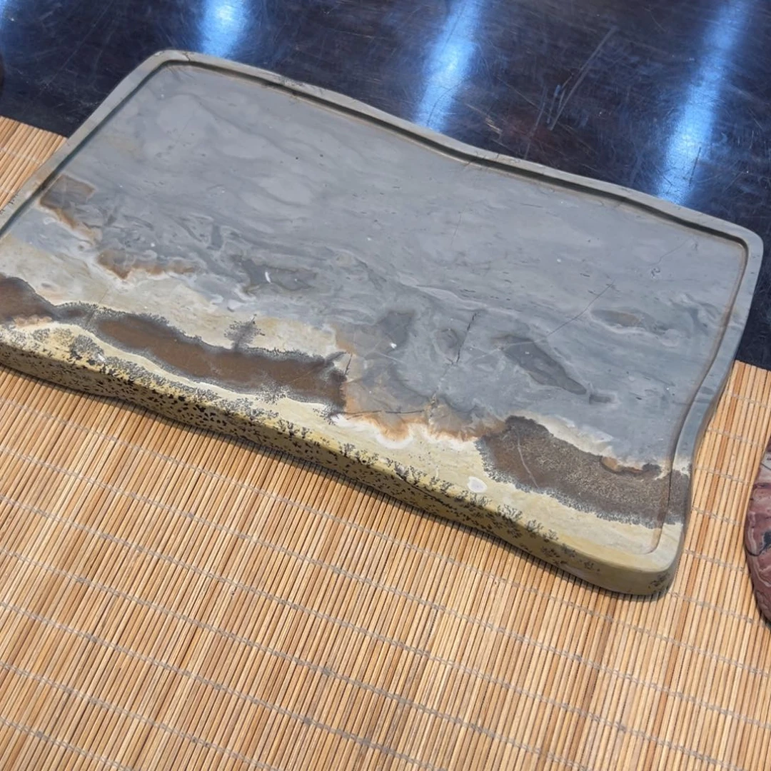 天然国画石干泡台21*11