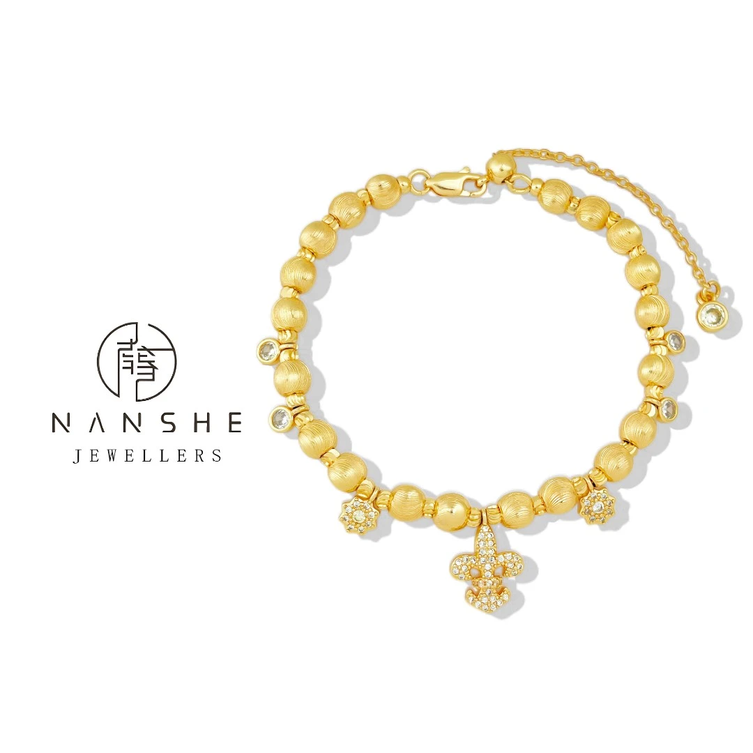 NANSHE/南奢 轻奢夏日鸢尾雪花猫眼手链