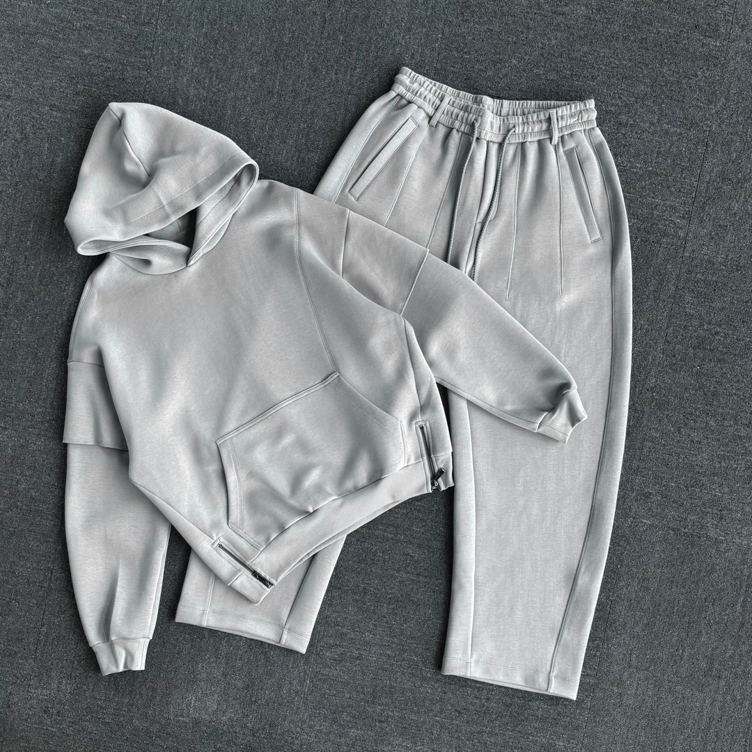 慵懒风连帽卫衣套装 宽松上衣+休闲卫裤 春秋季百搭时尚款