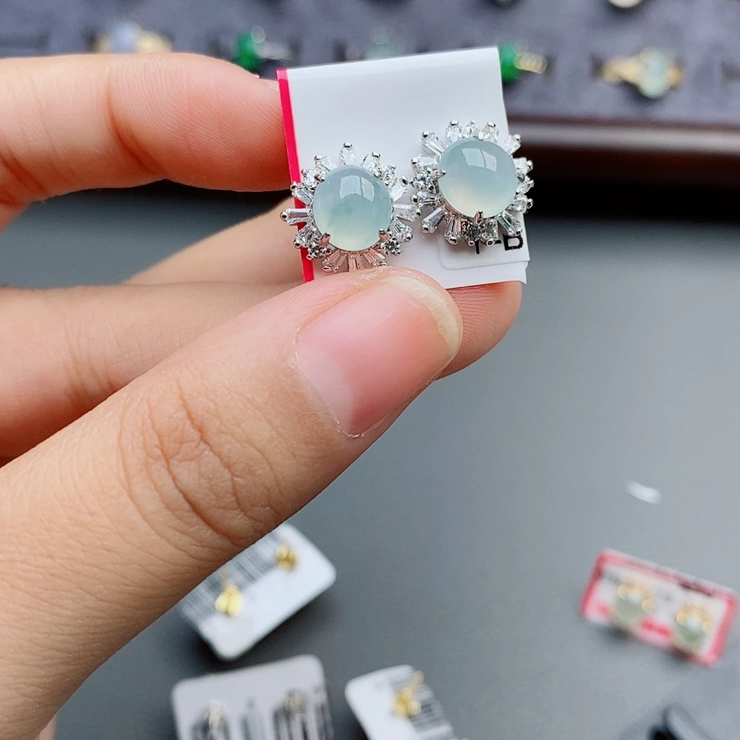 兰***肉翡翠银S925镶嵌戒指11111