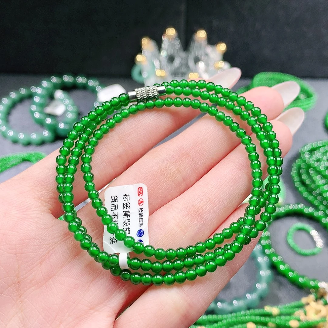 我***X翡翠未镶嵌手链项链