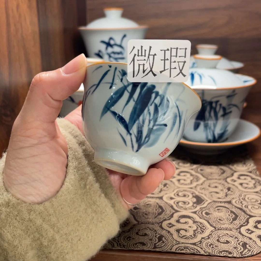 微瑕釉下彩纯手绘