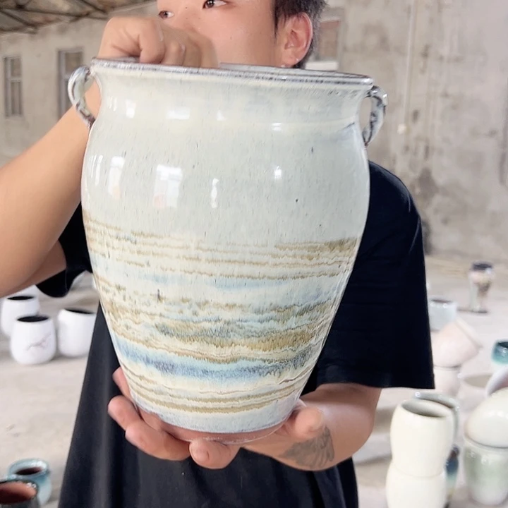 紫砂花盆高26口20