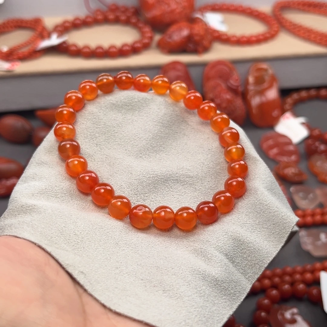 南红玛瑙未镶嵌手链