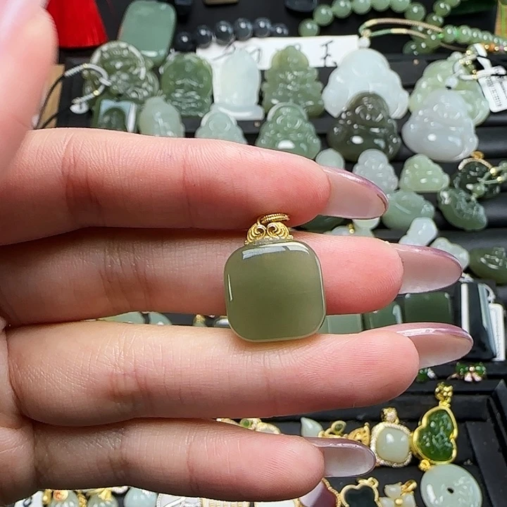 和田玉银S925镶嵌颈饰