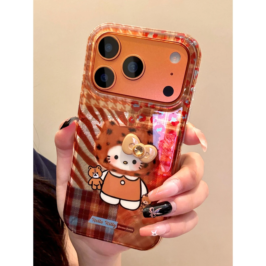 适用苹果iphone17promax拼接猫咪16pro复古15韩风14ins风手机壳
